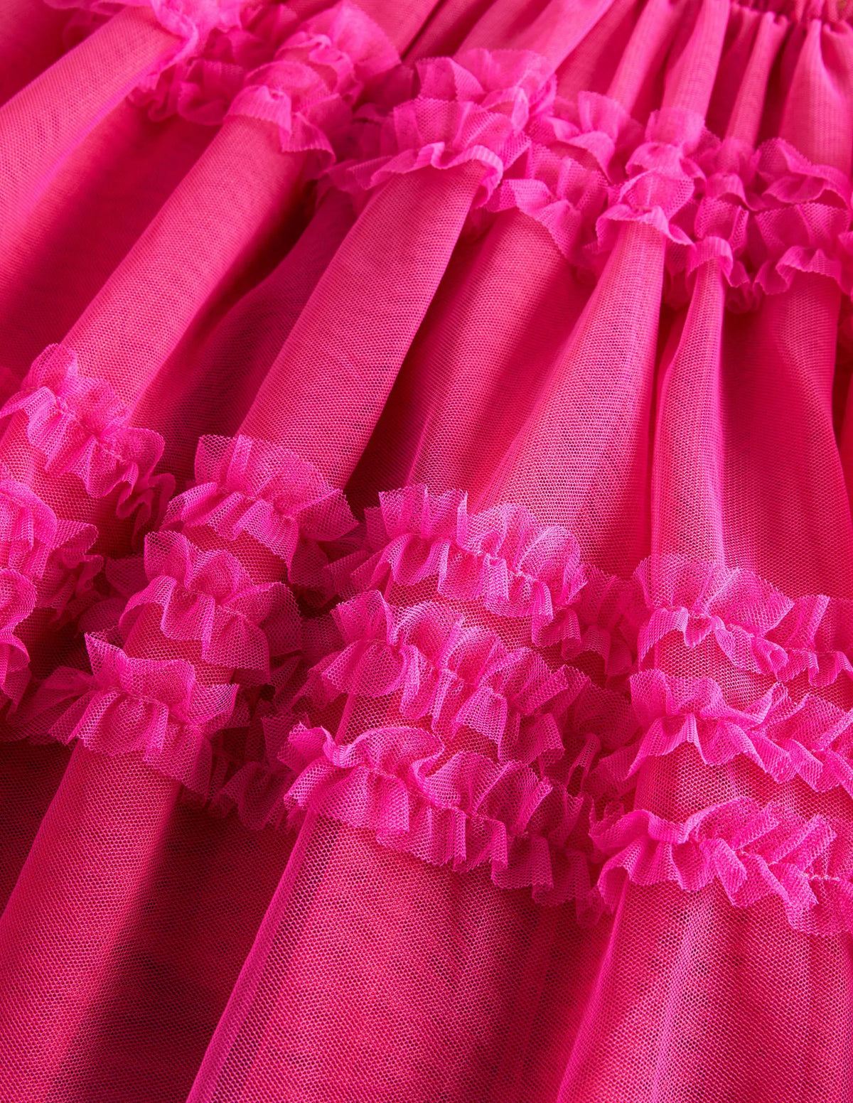 Tulle Party Skirt-Shocking Pink