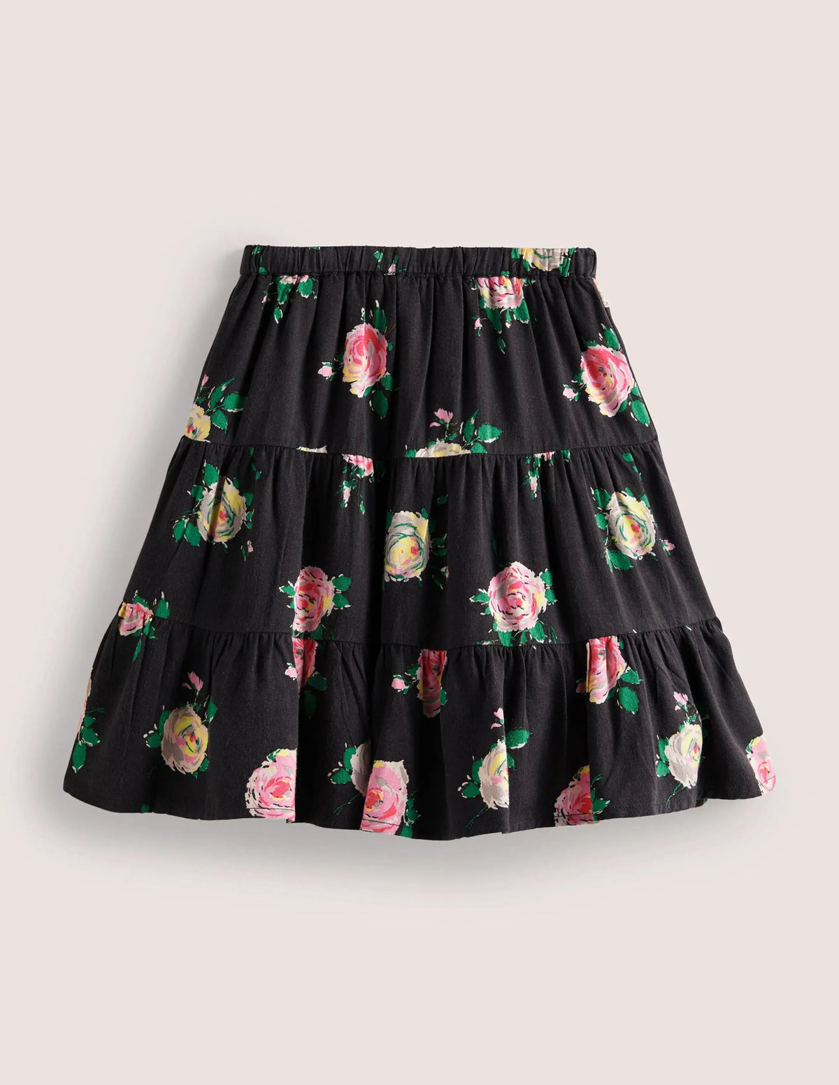 Printed Twirly Midi Skirt-Smoke Grey Floral