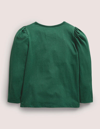 Magical Appliqué T-shirt-Trekking Green Princess
