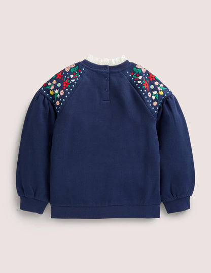 Embroidered Sweatshirt-College Navy