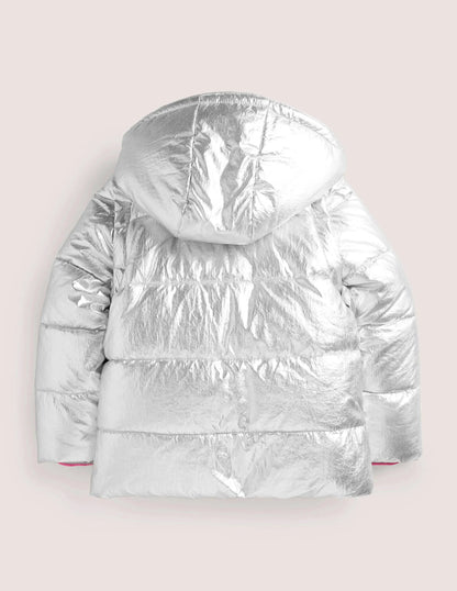 Metallic Cosy 2-in-1 Jacket-Silver Metallic