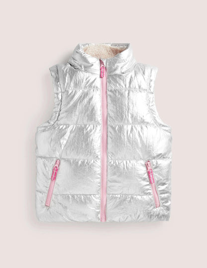 Metallic Cosy 2-in-1 Jacket-Silver Metallic