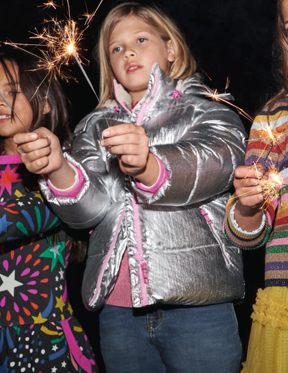 Metallic Cosy 2-in-1 Jacket-Silver Metallic