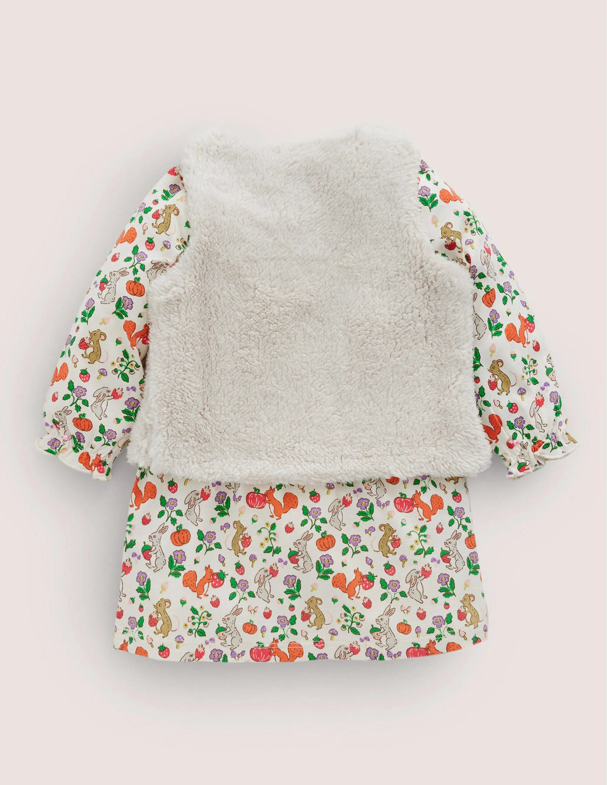 Dress and Gilet Set-Ivory Woodland Friends