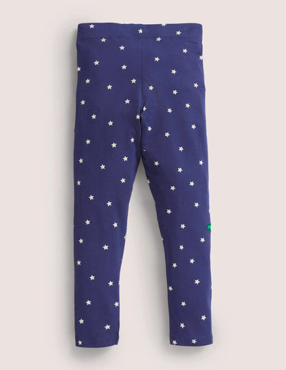 Fun Appliqué Leggings-Starboard Blue Christmas