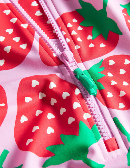Long-sleeved Swimsuit-Tickled Pink Strawberries