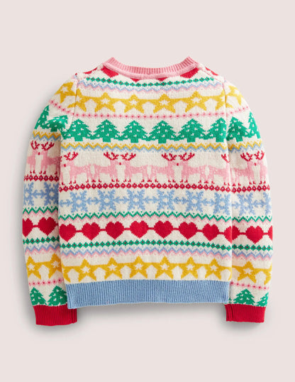 Festive Fair Isle Christmas Cardigan-Multi Festive Fair Isle