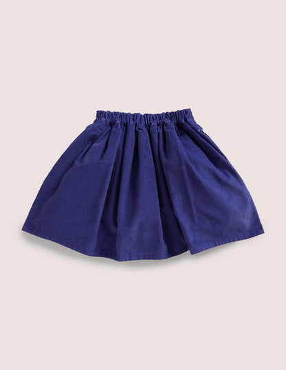 Cord Appliqué Skirt-Starboard Blue Unicorns