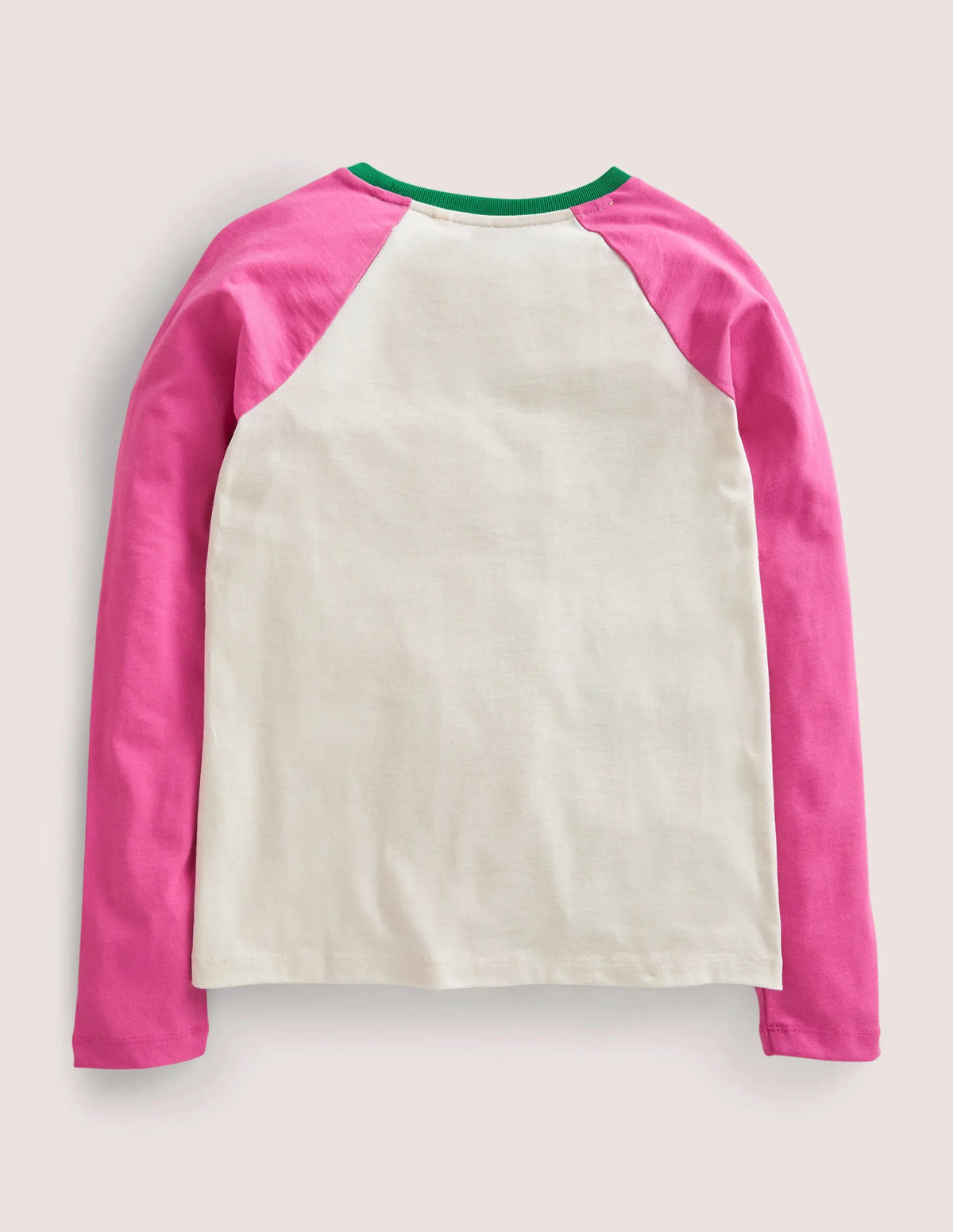 Raglan Festive Printed T-shirt-Strawberry Pink/Ivory