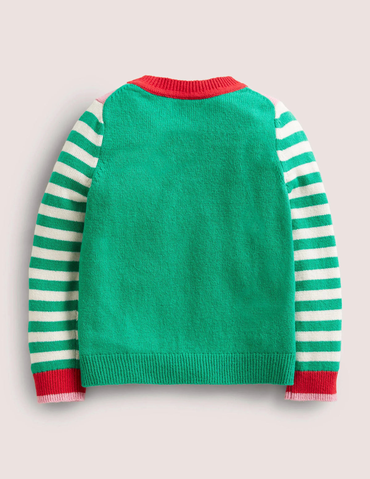 Green Stripe Elf Pompom Christmas Sweater-Green Pepper Elf