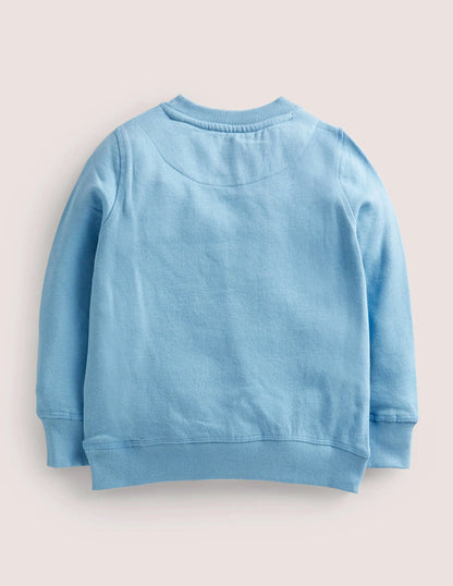 Blue Reindeer Embroidered Sweatshirt-Dusty Blue Reindeer