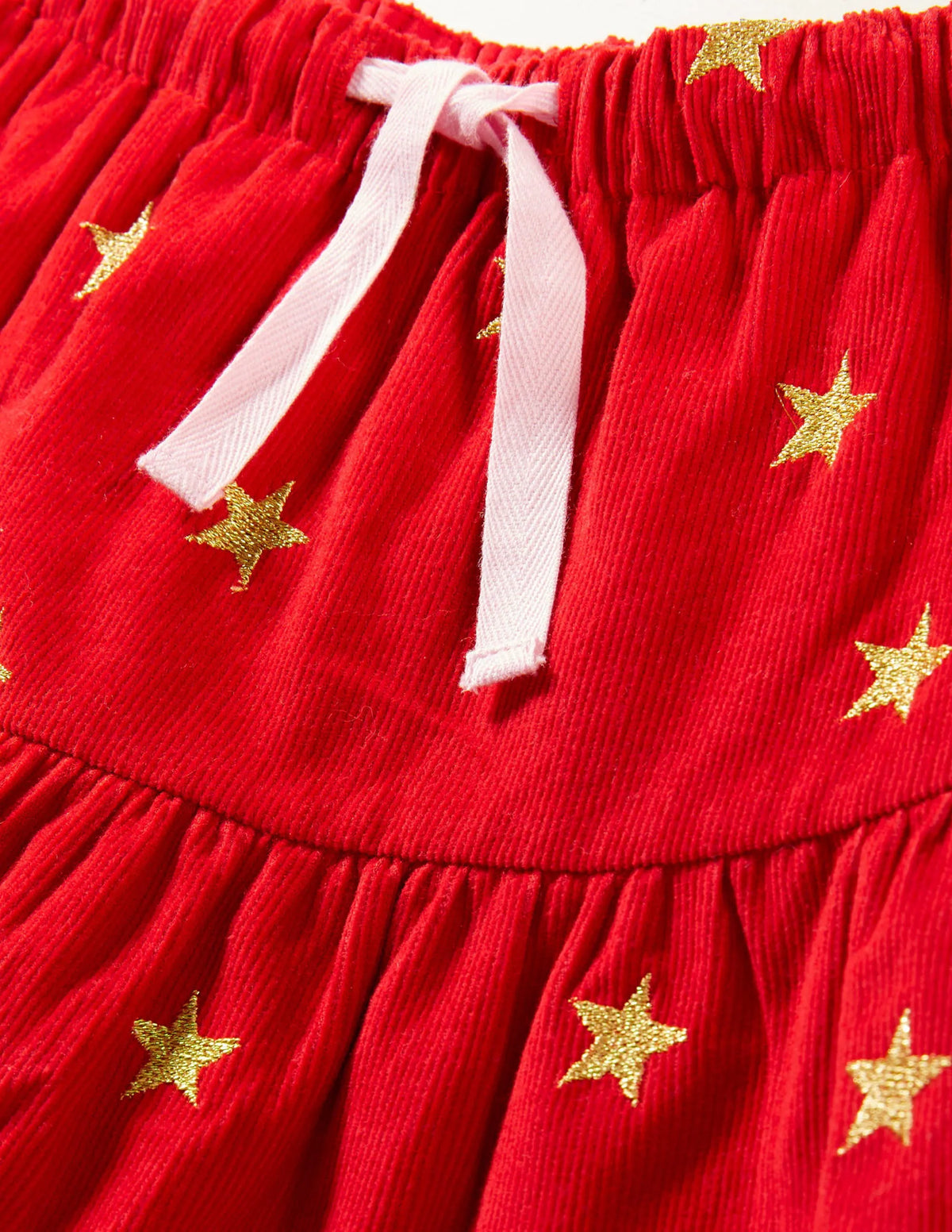 Embroidered Twirly Midi Skirt-Rockabilly Red