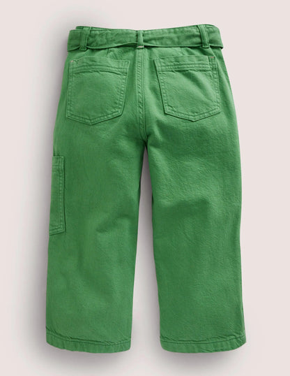 Tie Waist Cargo Pants-Safari Green