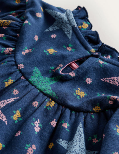 Lightweight Sweat Dress-College Navy Star Floral
