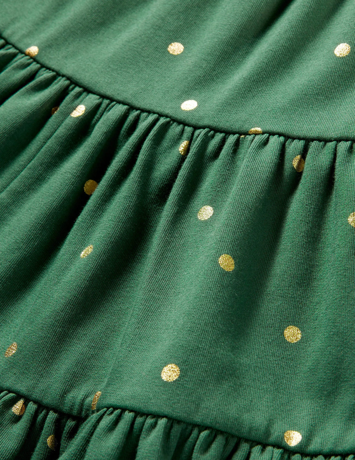 Three Tiered Midi Skirt-Trekking Green/Gold Spot