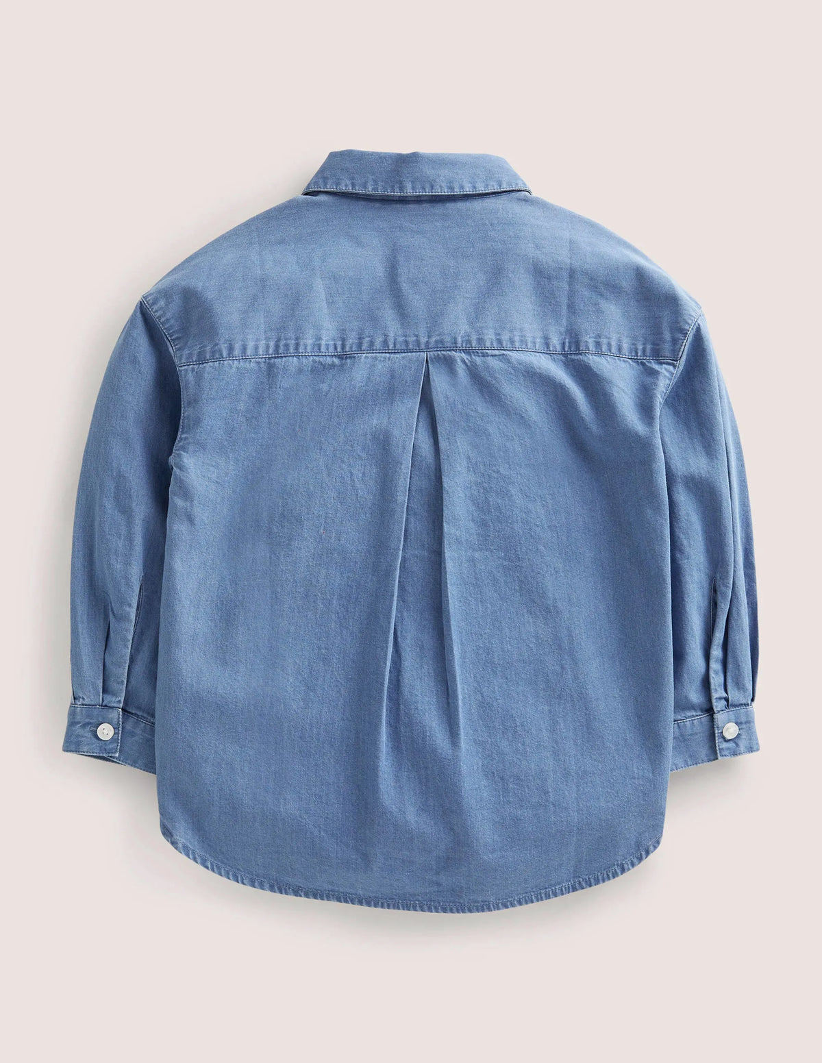 Relaxed Denim Shirt-Mid Vintage Denim