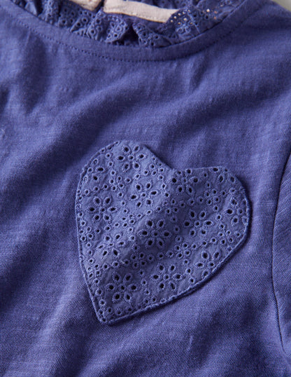 Long Sleeve Heart Pocket Top-Soft Starboard Blue