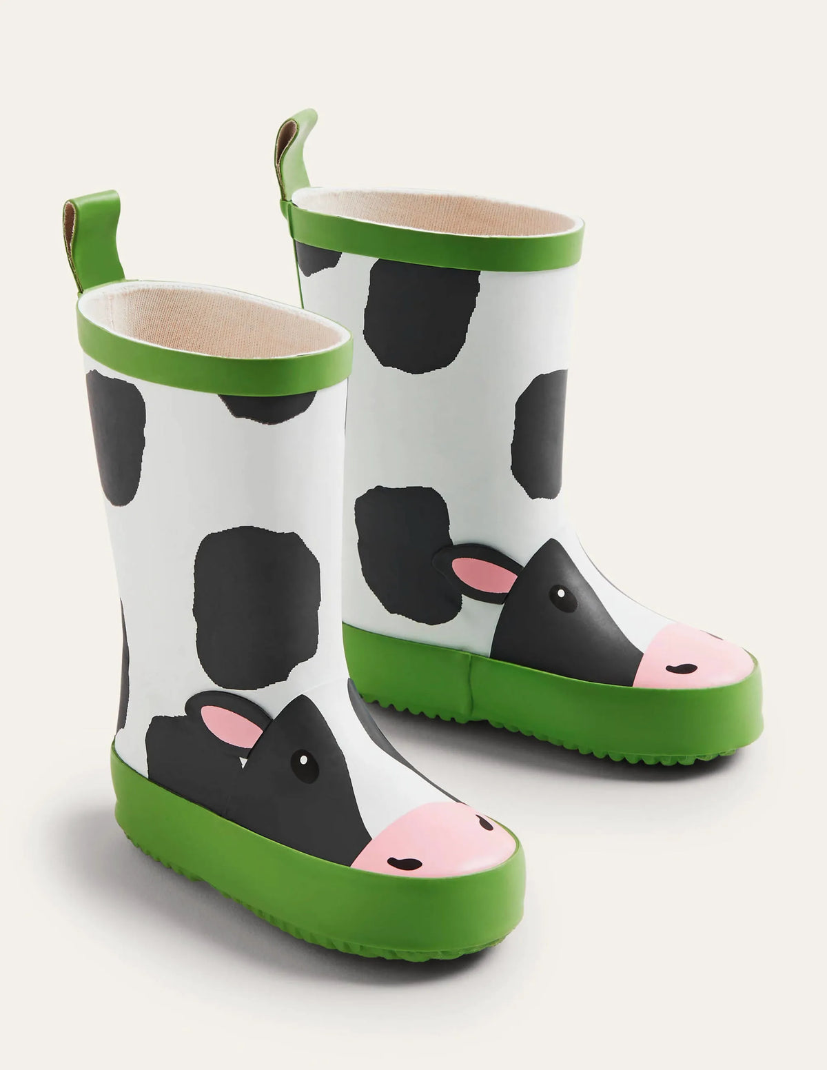 Wellies-Ivory/Black Cow