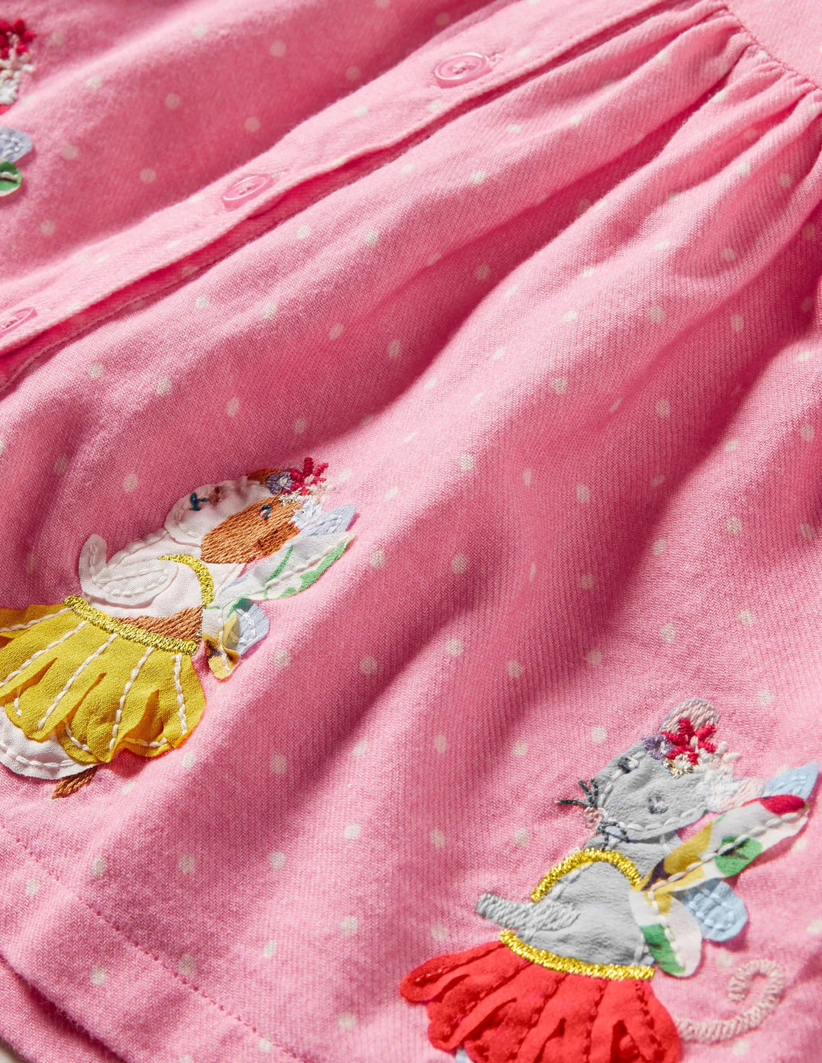 Woven Appliqué Dress-Formica Pink Pin Spot Animals