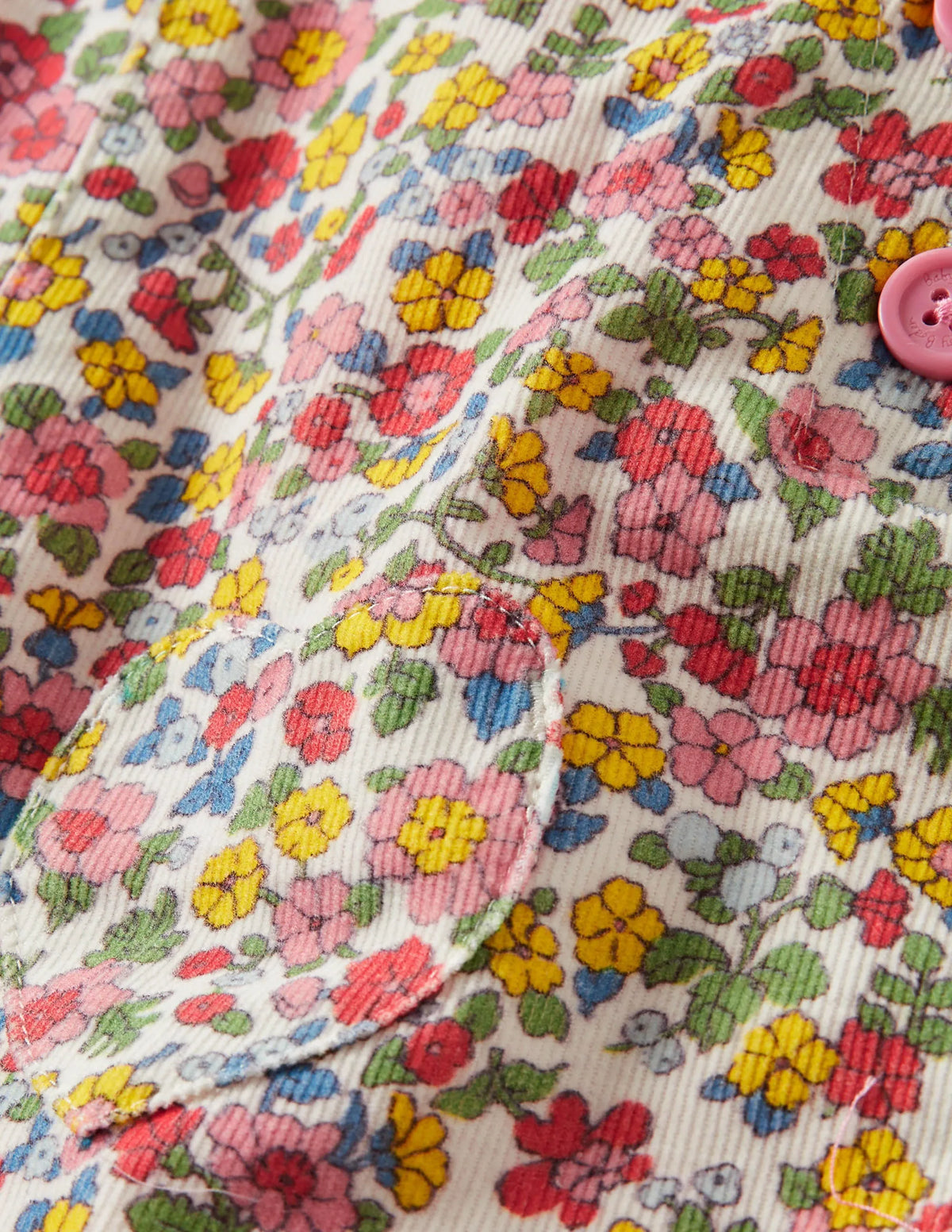 Pink Ditsy Floral Dungarees-Ivory Meadow Floral