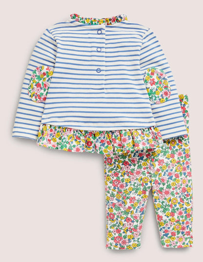 Jersey Hotchpotch Playset-Ivory/Blue Vintage Flowerbed