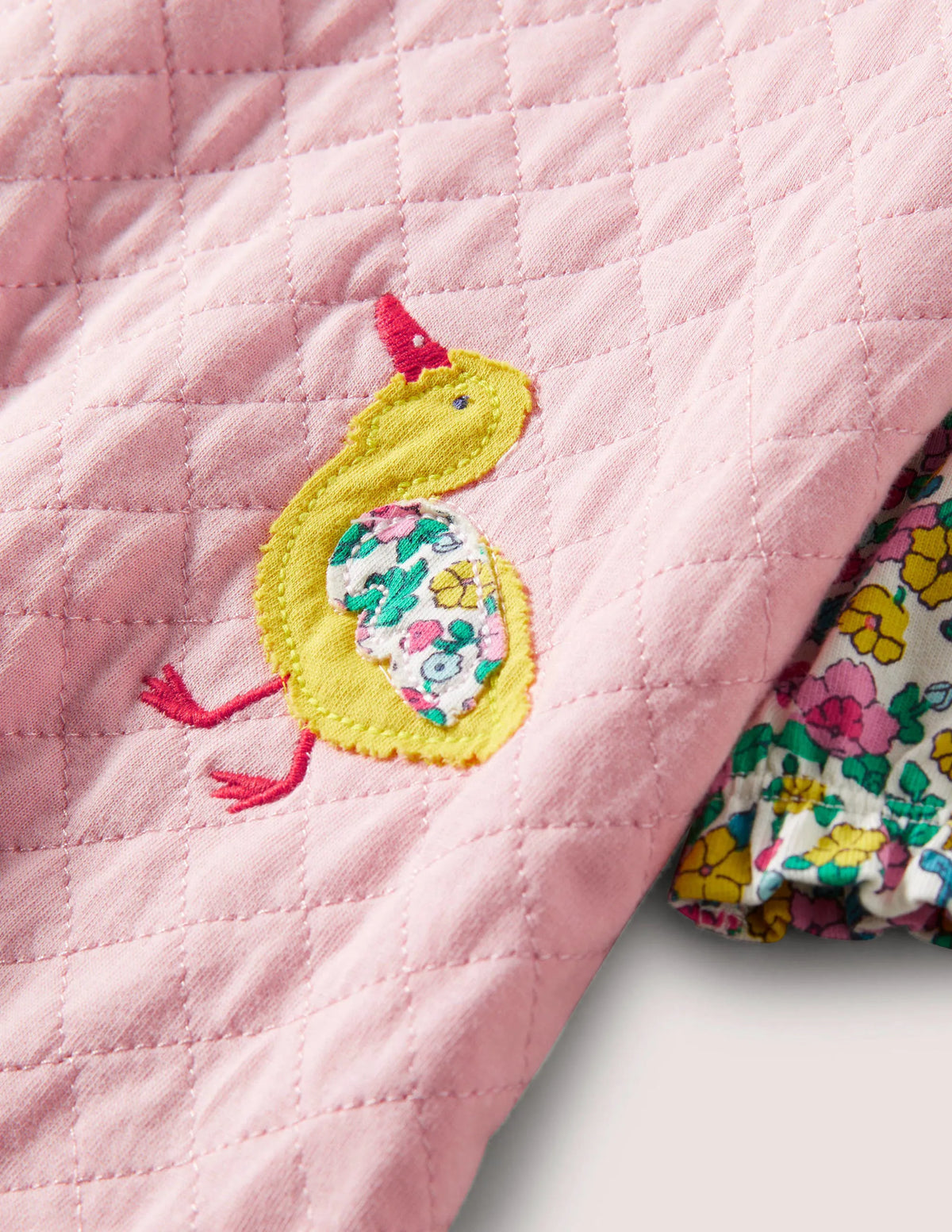 Jersey Quilted Dress Set-Boto Pink Ducks