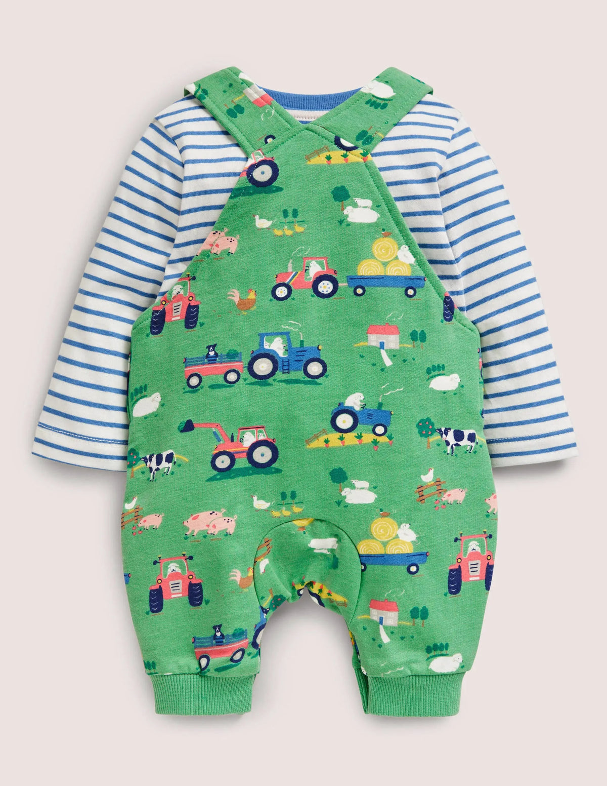 Jersey Overall Set-Iguana Green Farm Friends