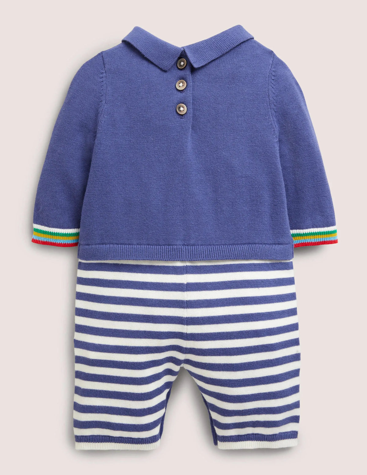 Knitted Collared Romper-Starboard Tractor