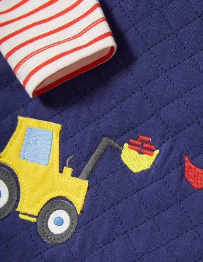 Quilted Overall Set-Starboard Blue Tractor