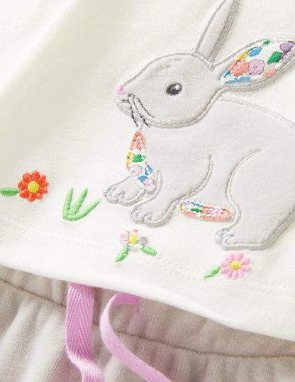 Velour Bunny Play Set-Ivory Bunny
