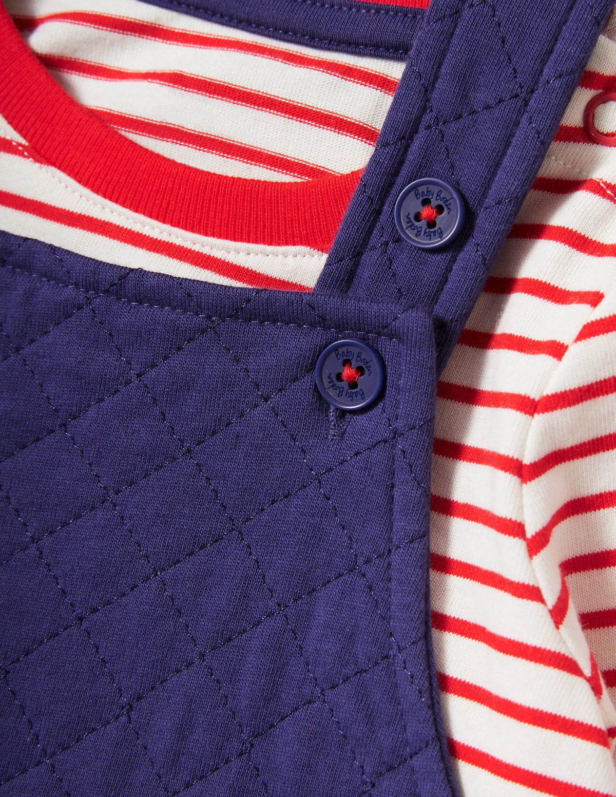 Quilted Dungaree Set-Starboard Blue