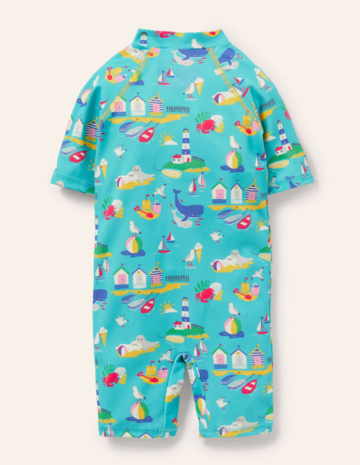 Fun Surf Suit-Aqua Coastal Scene