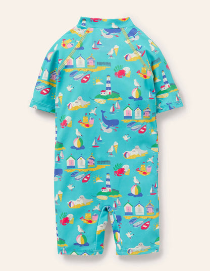 Fun Surf Suit-Aqua Coastal Scene