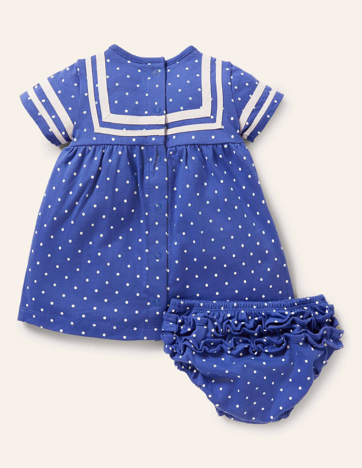 Sailor Dress-Bluebell Blue Pin Spot Boats
