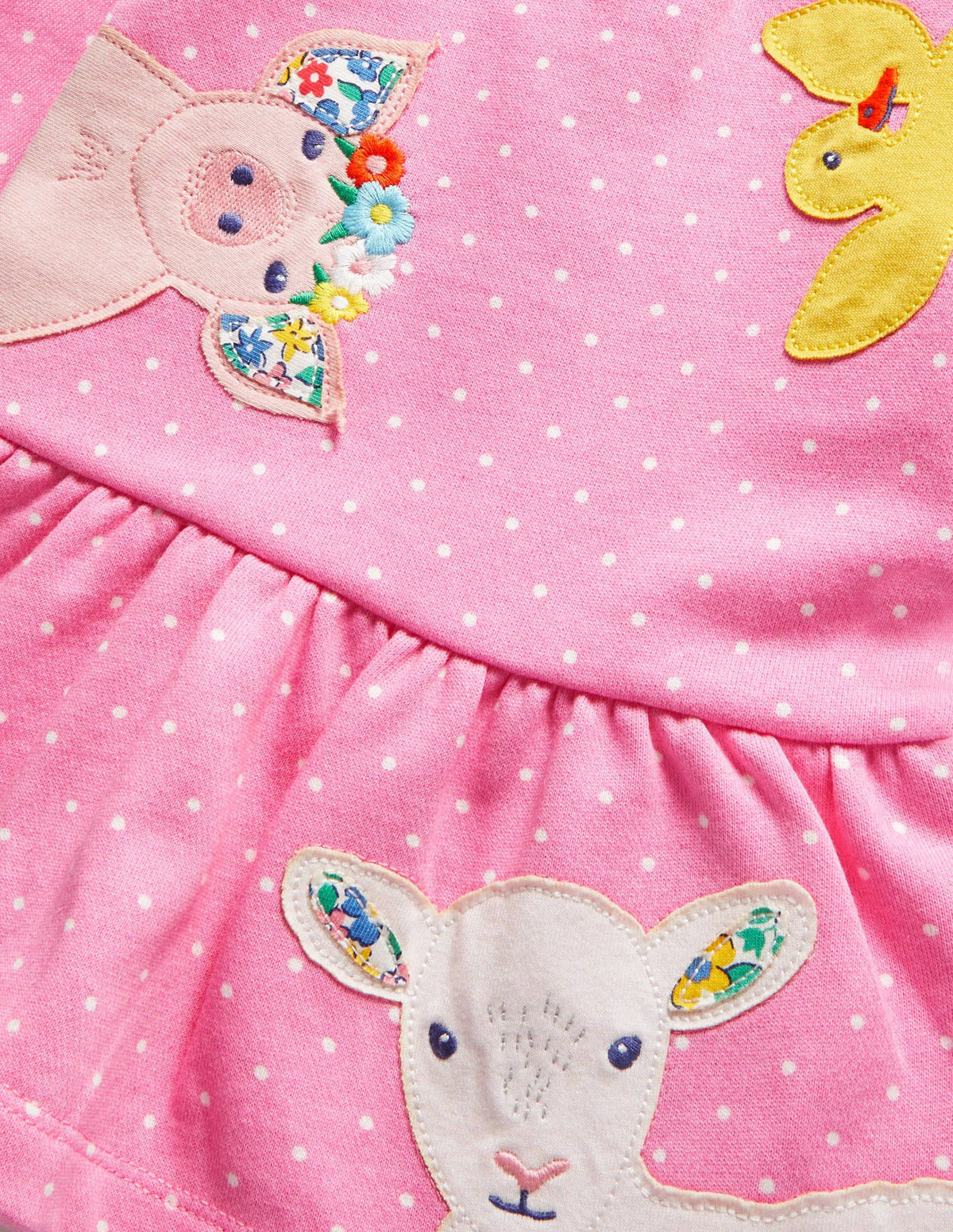 Cosy Sweatshirt Dress-Bright Petal Pin Spot Animals