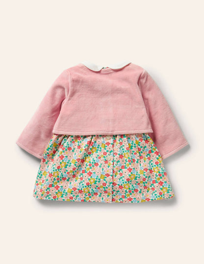 Jersey Dress and Jacket Set-Boto Pink Spring Floral