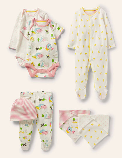 GOTS Organic 7 Piece Gift Set-Multi Farmyard Friends