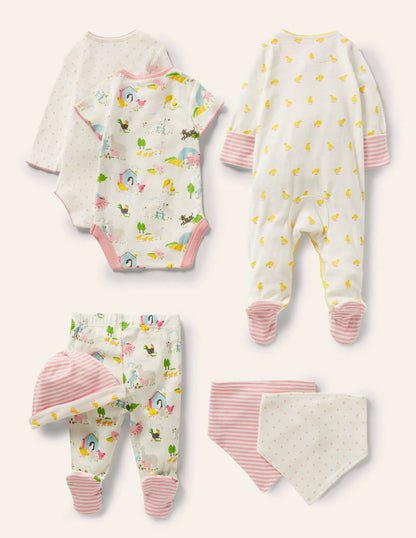 GOTS Organic 7 Piece Gift Set-Multi Farmyard Friends