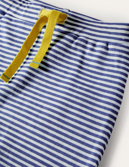 GOTS Organic Newborn Trousers-Ivory/Starboard Blue