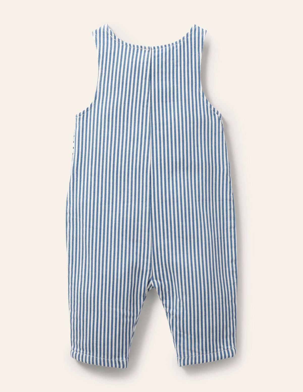 Appliqué Woven Romper-Ivory/Elizabethan Blue Puffins
