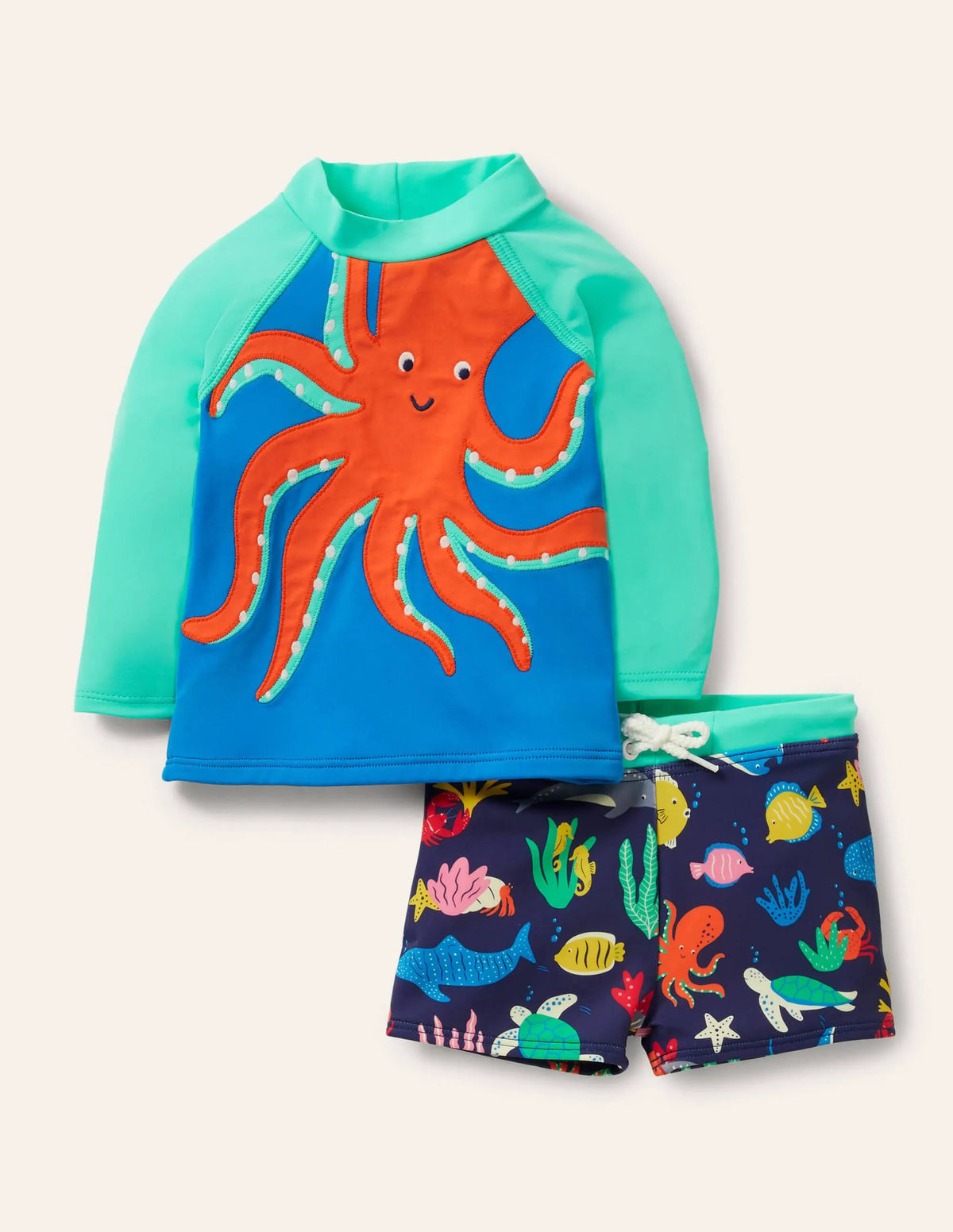 Rash Guard Set-Tropical Green Octopus