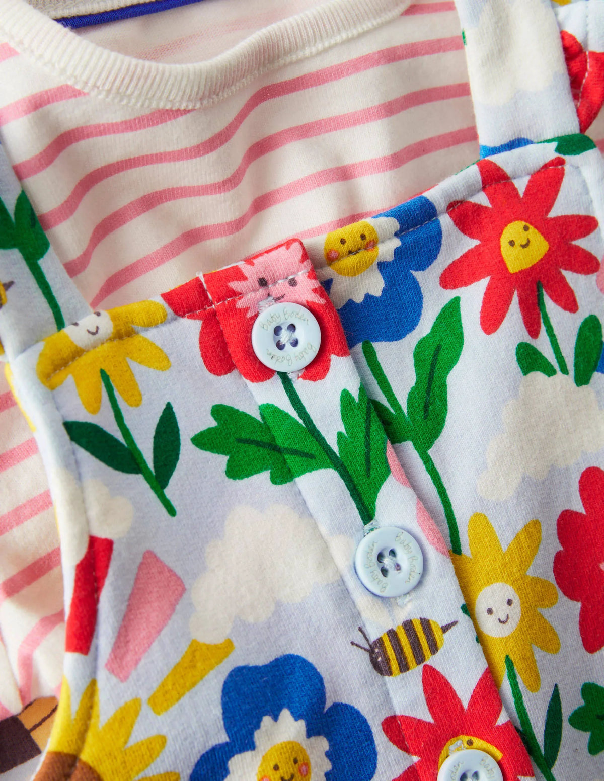 Jersey Overalls Set-Multi Happy Flowers