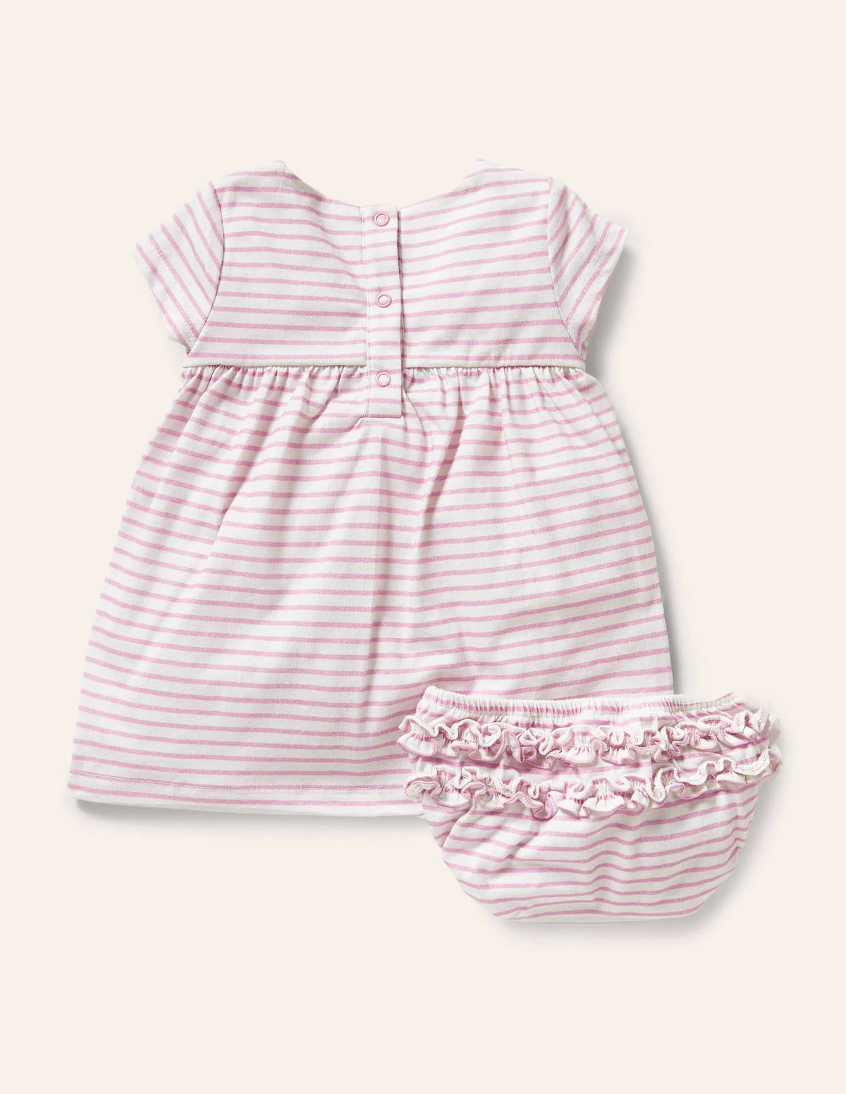 Fun Appliqué Jersey Dress-Pink Lemonade Birds