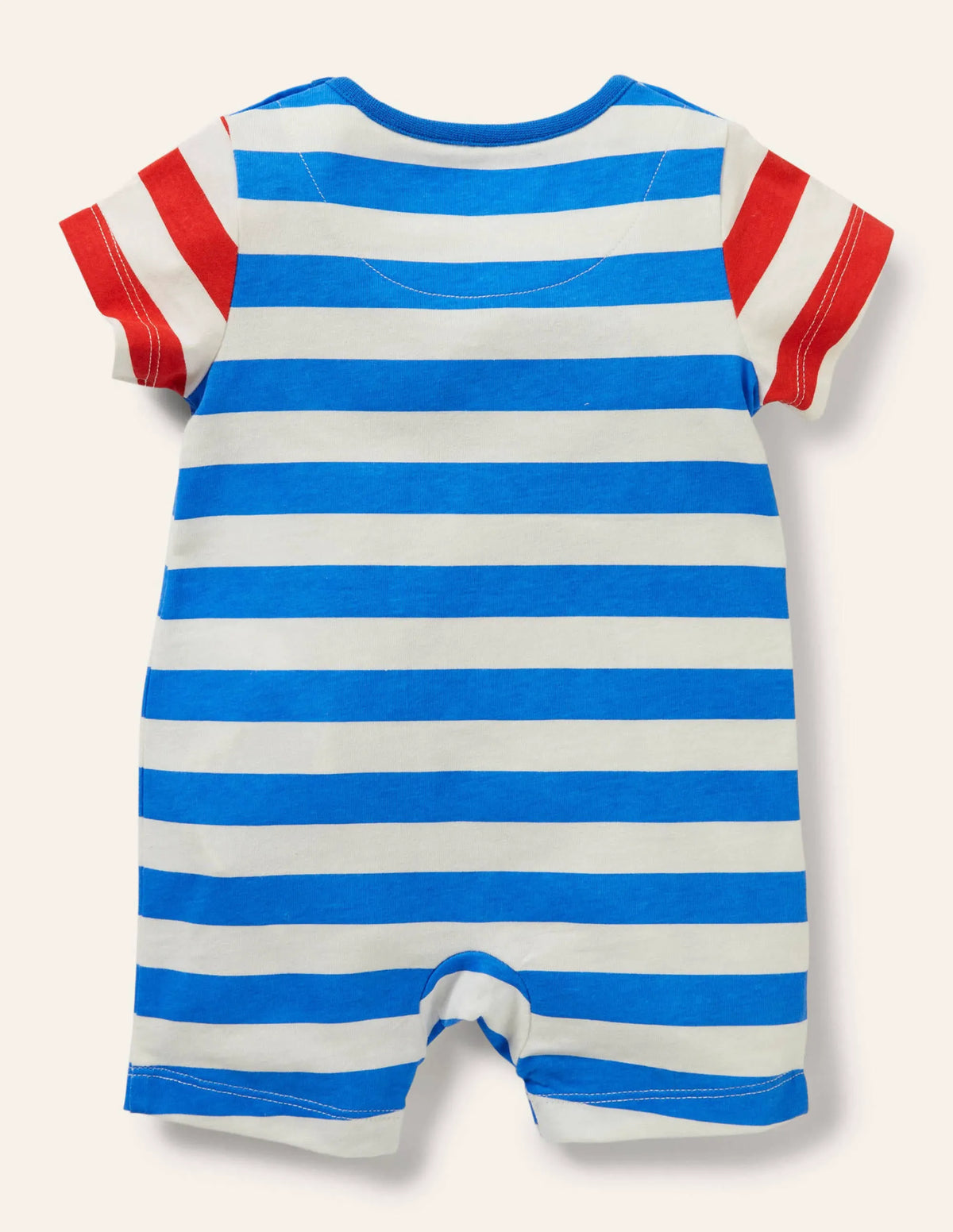 Appliqué Romper-Marina/Ivory Stripe Space