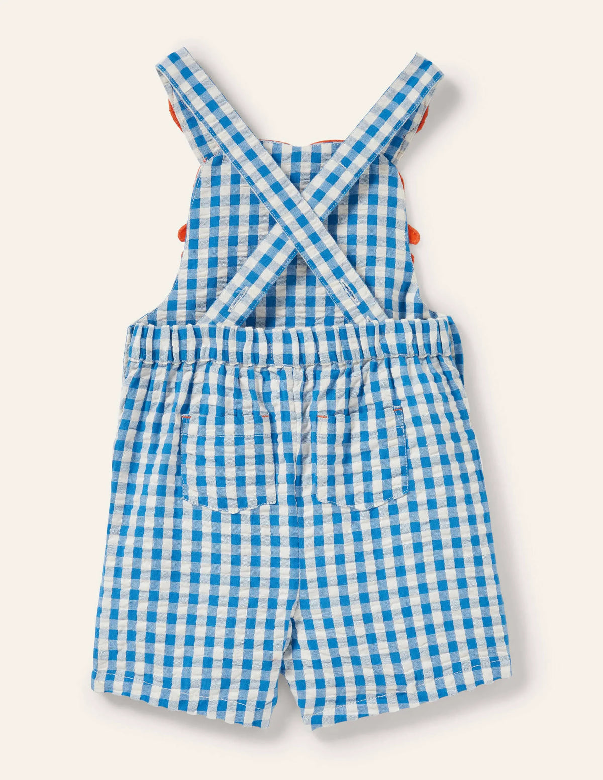Novelty Overalls-Blue Gingham Crab