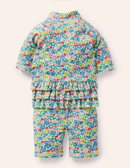 Frilly Sun-Safe Surfsuit-Multi Spring Floral
