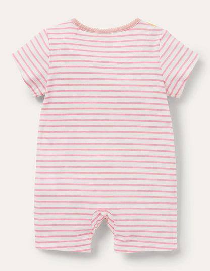 Appliqué Jersey Romper-Rainbow Animals