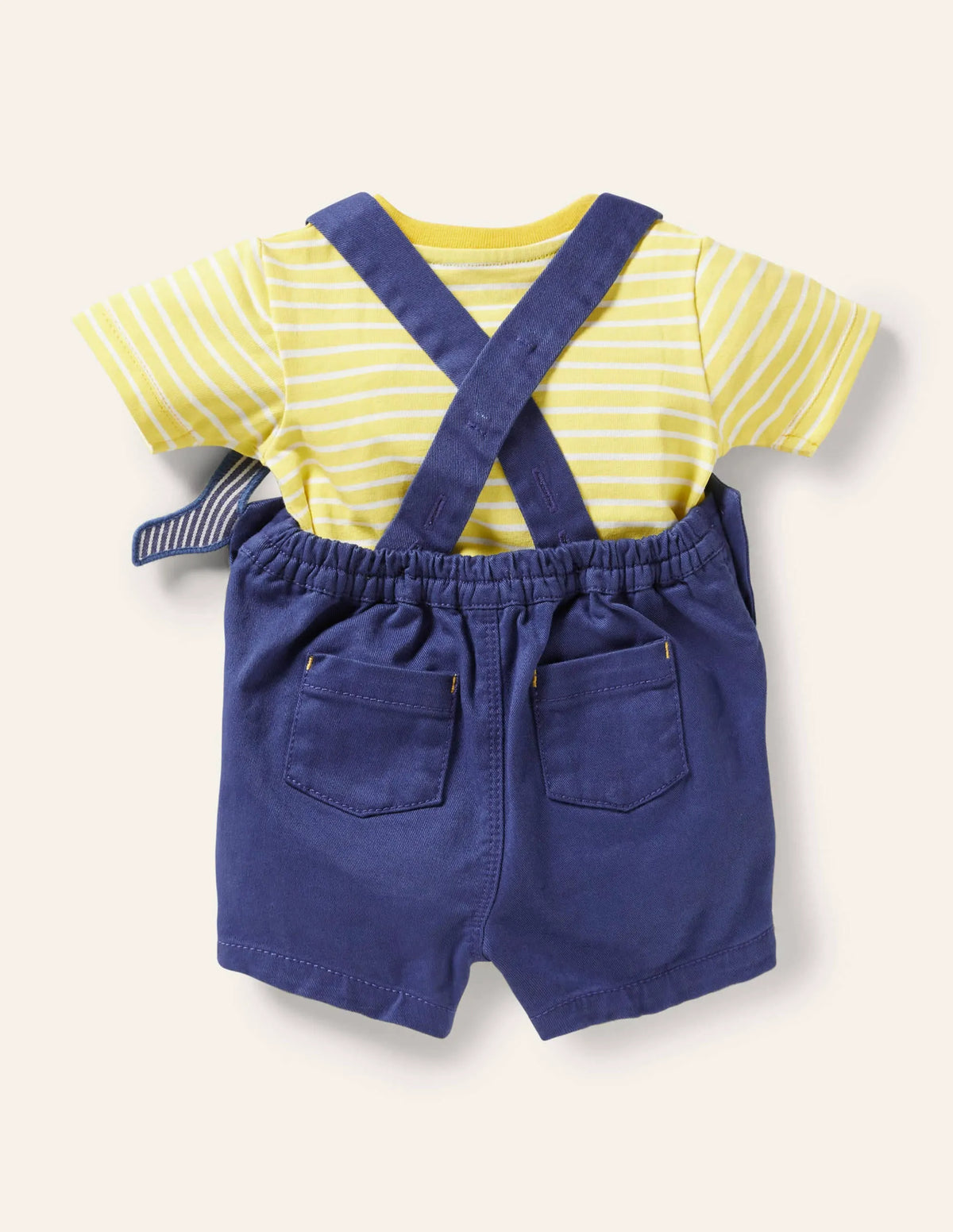 Woven Dungaree Set-Starboard Whale