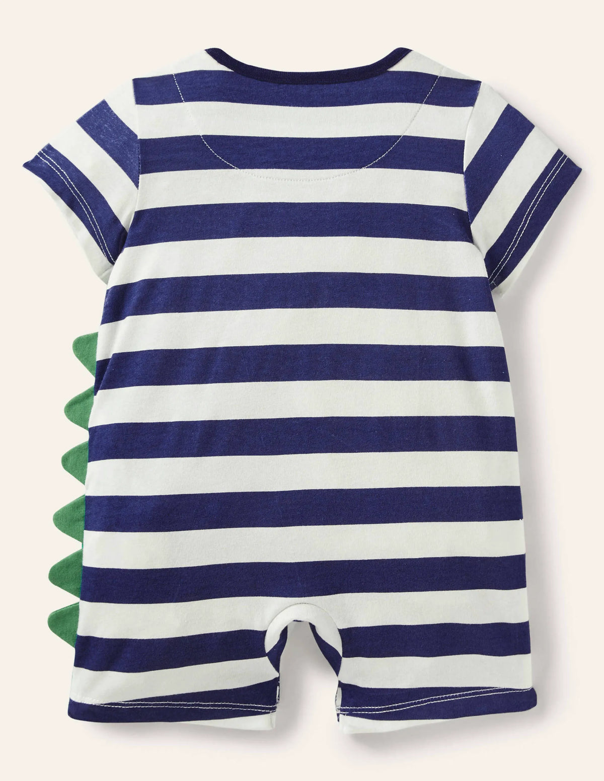 Appliqué Romper-Starboard/Ivory Crocodiles