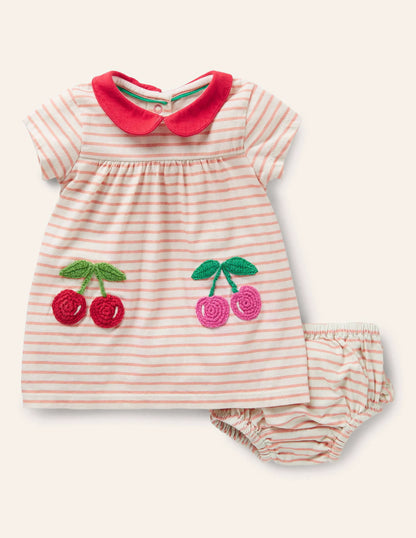 Crochet Jersey Dress-Molly Mahon Cherries
